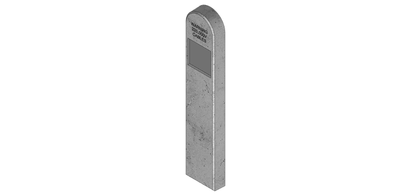 CG1C — Marker Post (Warning 220kV Cables) render