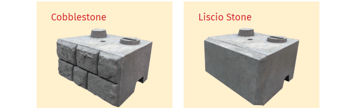 Retainer-Rock® is available in two face finishes: Cobblestone and Liscio Stone.