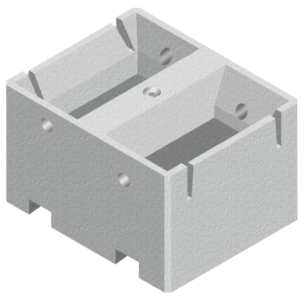 Render of an empty precast security planter block viewed from above