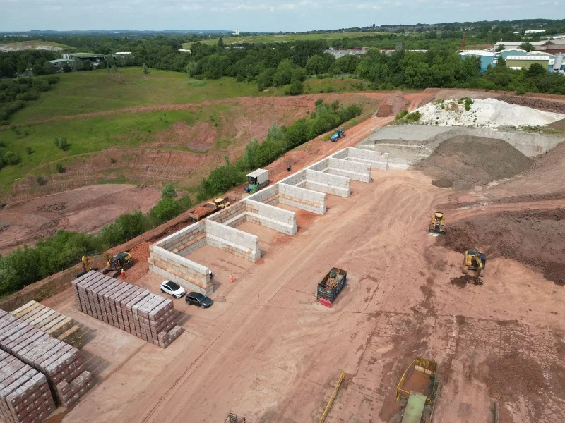 Legato® Interlocking Blocks Create a Six-Bay Industrial Storage Bunker