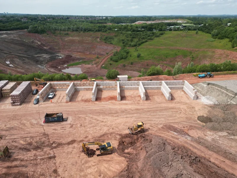 Storage bay build using Elite Precast Legato Interlocking Blocks